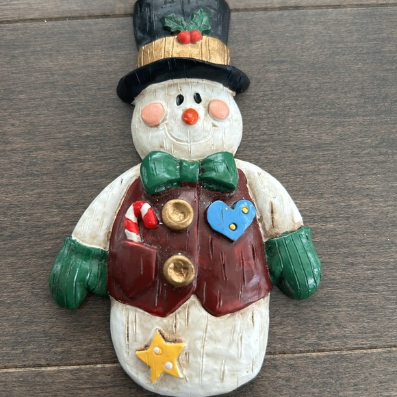 Vintage Wooden Holiday Ornaments, Christmas Tree Decor, Santa Frosty Snowman - Picture 3 of 7